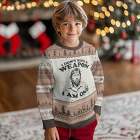 Funny Tough Guy Chuck Meme Ugly Christmas Sweater I Dont Need a Weapon I Am One Retro Action Legend Parody