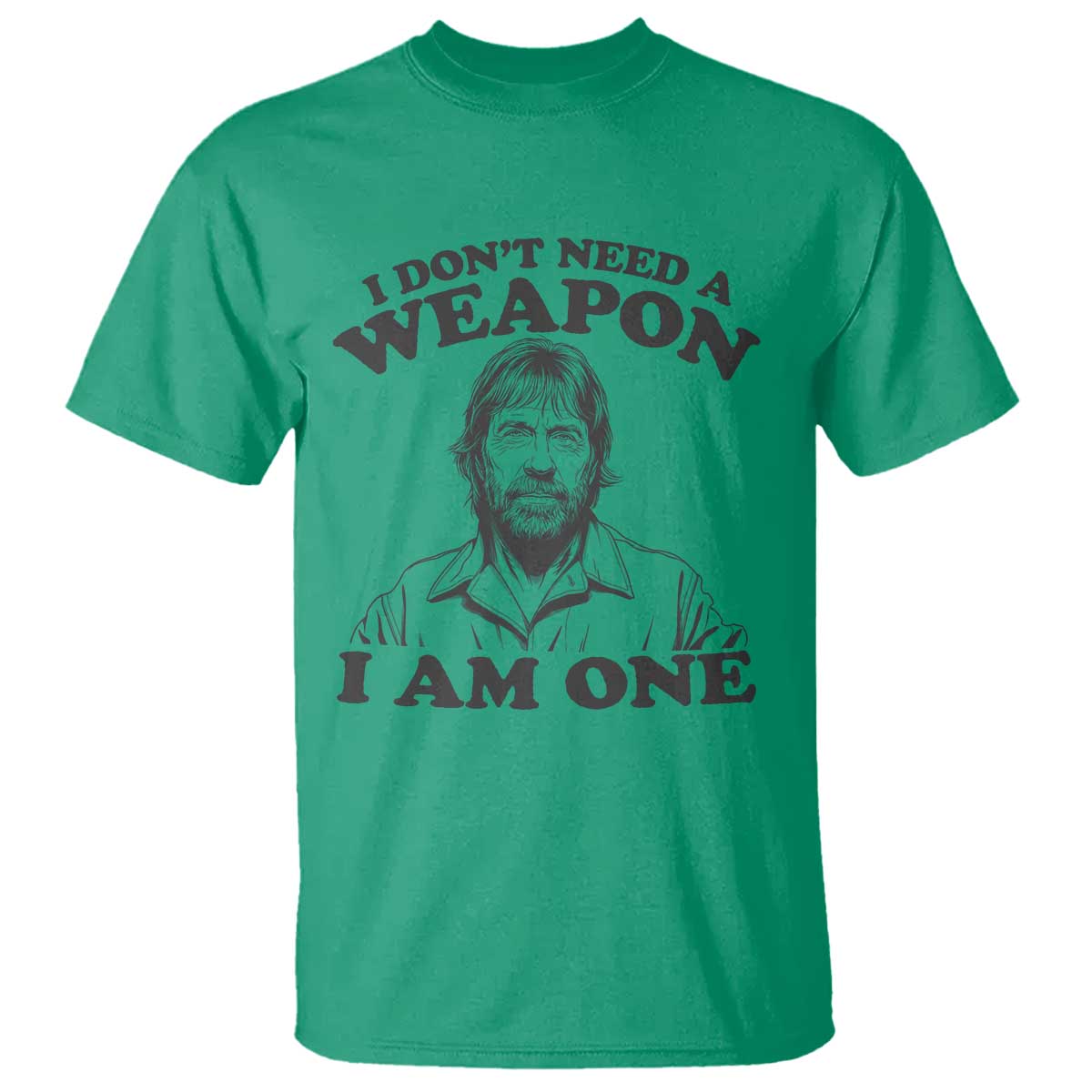 Funny Tough Guy Chuck Meme T Shirt I Dont Need a Weapon I Am One Retro Action Legend Parody