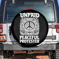Unpaid Peaceful Protester Vintage Floral Peace Spare Tire Cover Hippie Style Activist Retro Anti War Boho Protest