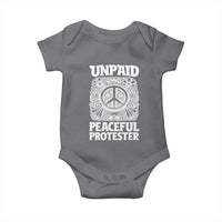 Unpaid Peaceful Protester Vintage Floral Peace Baby Onesie Hippie Style Activist Retro Anti War Boho Protest