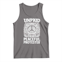Unpaid Peaceful Protester Vintage Floral Peace Tank Top Hippie Style Activist Retro Anti War Boho Protest