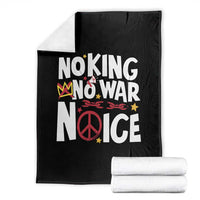 No Kings No Wars No Ice Bold Typography Throw Blanket Peace Symbol Anti War Activist Human Rights