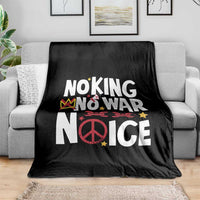 No Kings No Wars No Ice Bold Typography Throw Blanket Peace Symbol Anti War Activist Human Rights