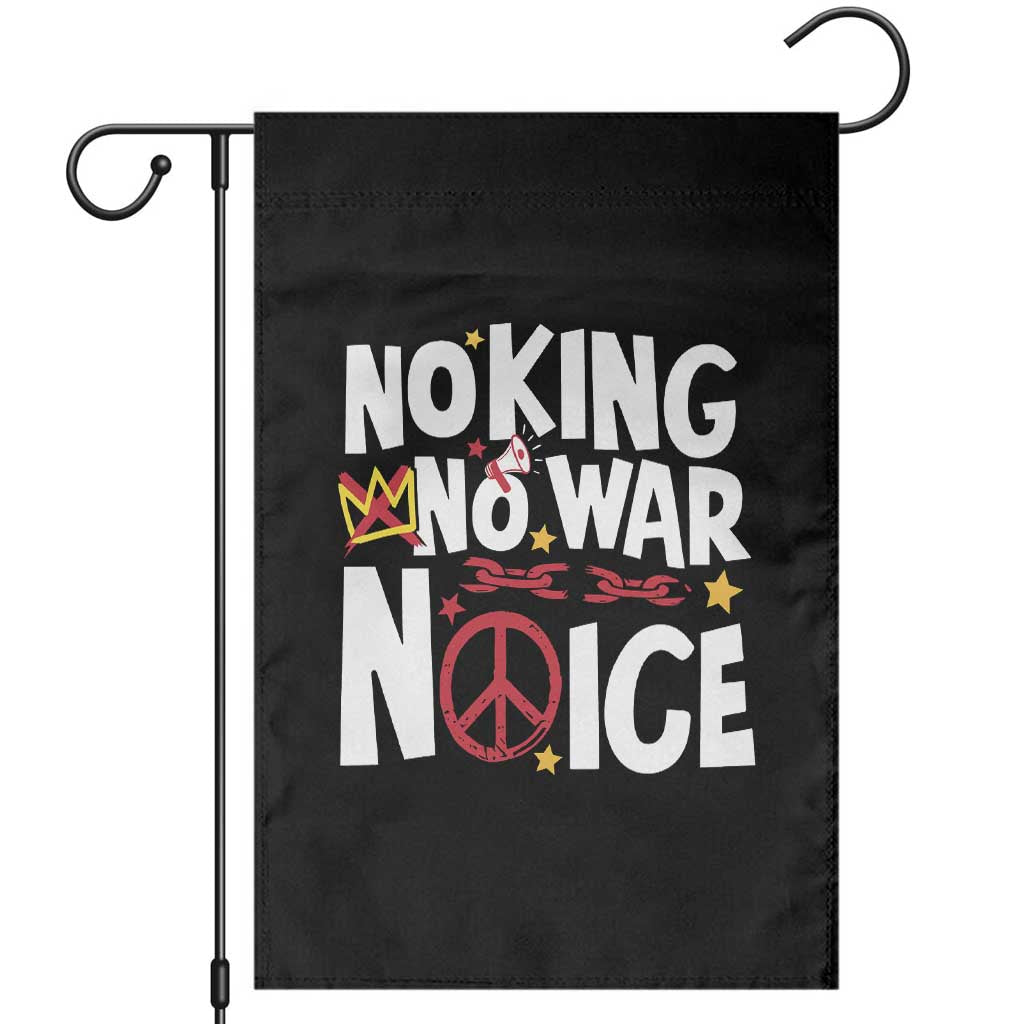 No Kings No Wars No Ice Bold Typography Garden Flag Peace Symbol Anti War Activist Human Rights
