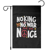 No Kings No Wars No Ice Bold Typography Garden Flag Peace Symbol Anti War Activist Human Rights