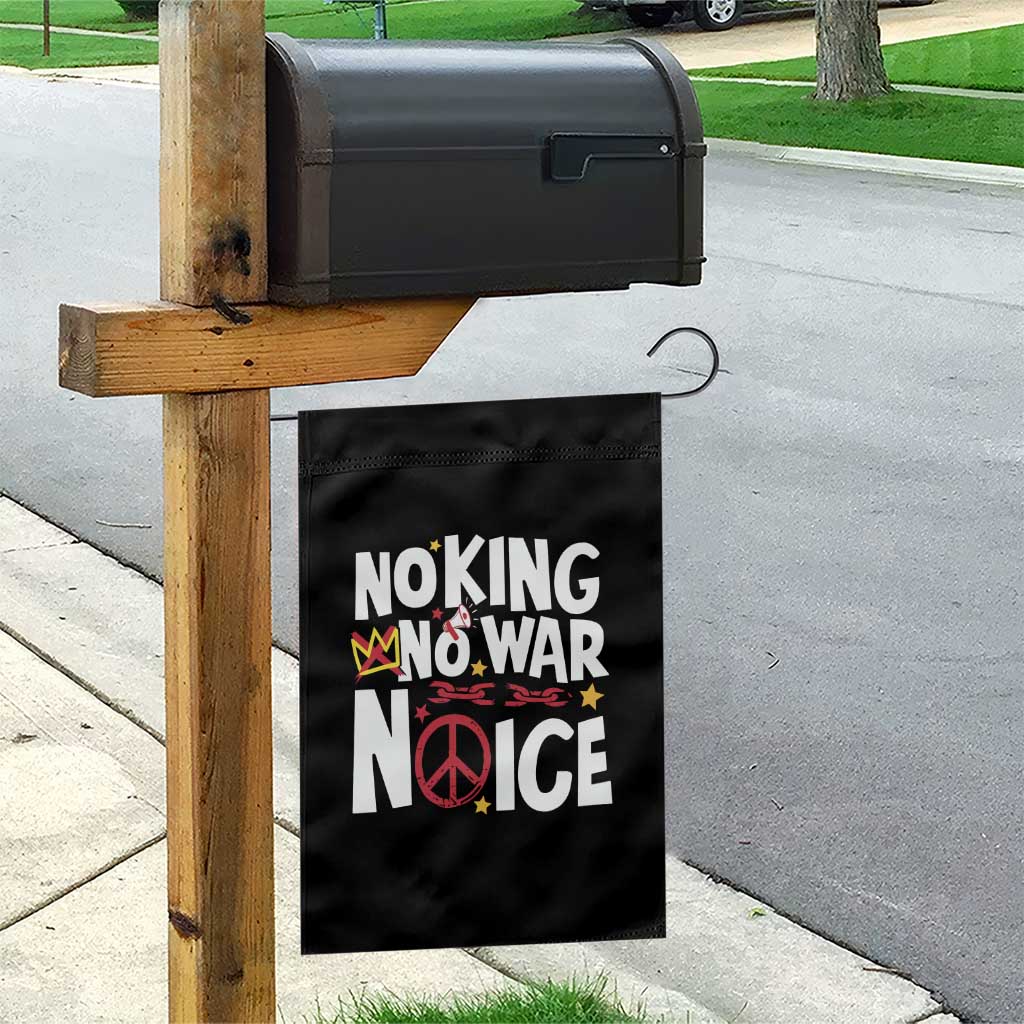 No Kings No Wars No Ice Bold Typography Garden Flag Peace Symbol Anti War Activist Human Rights