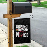 No Kings No Wars No Ice Bold Typography Garden Flag Peace Symbol Anti War Activist Human Rights