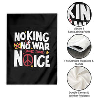 No Kings No Wars No Ice Bold Typography Garden Flag Peace Symbol Anti War Activist Human Rights