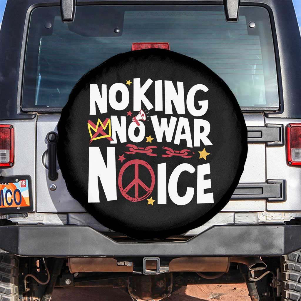 No Kings No Wars No Ice Bold Typography Spare Tire Cover Peace Symbol Anti War Activist Human Rights