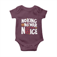 No Kings No Wars No Ice Bold Typography Baby Onesie Peace Symbol Anti War Activist Human Rights