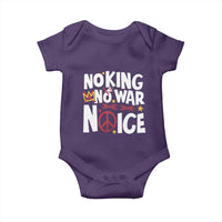 No Kings No Wars No Ice Bold Typography Baby Onesie Peace Symbol Anti War Activist Human Rights