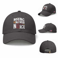 No Kings No Wars No Ice Bold Typography Baseball Cap Peace Symbol Anti War Activist Human Rights