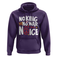 No Kings No Wars No Ice Bold Typography Hoodie Peace Symbol Anti War Activist Human Rights