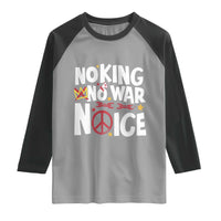 No Kings No Wars No Ice Bold Typography Raglan Shirt Peace Symbol Anti War Activist Human Rights