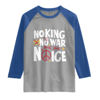 No Kings No Wars No Ice Bold Typography Raglan Shirt Peace Symbol Anti War Activist Human Rights