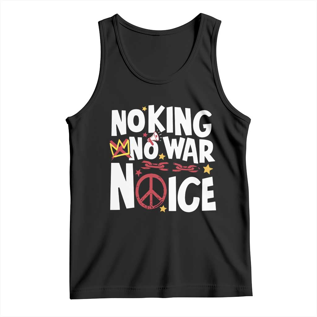 No Kings No Wars No Ice Bold Typography Tank Top Peace Symbol Anti War Activist Human Rights