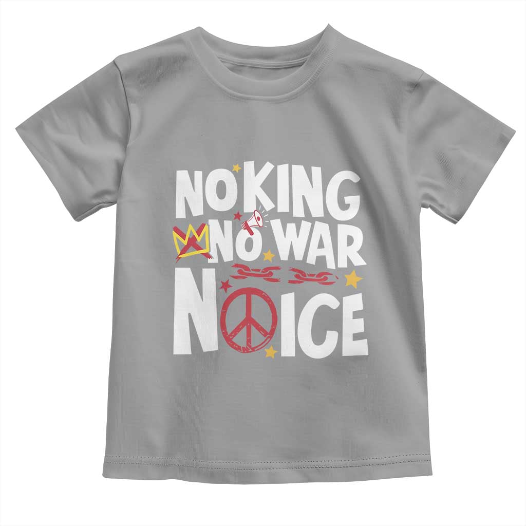 No Kings No Wars No Ice Bold Typography Toddler T Shirt Peace Symbol Anti War Activist Human Rights
