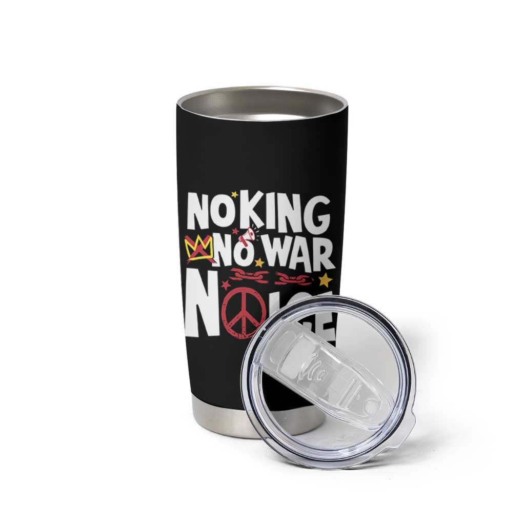 No Kings No Wars No Ice Bold Typography Tumbler Cup Peace Symbol Anti War Activist Human Rights
