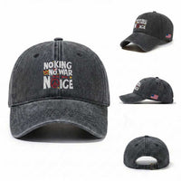 No Kings No Wars No Ice Bold Typography Washed Cotton Baseball Cap Peace Symbol Anti War Activist Human Rights