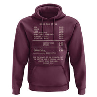 Jesus Paid It All Christian Receipt Hoodie Romans 6:23 Faith Message Sin Debt Inspirational Gift