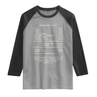 Jesus Paid It All Christian Receipt Raglan Shirt Romans 6:23 Faith Message Sin Debt Inspirational Gift