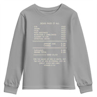 Jesus Paid It All Christian Receipt Youth Sweatshirt Romans 6:23 Faith Message Sin Debt Inspirational Gift