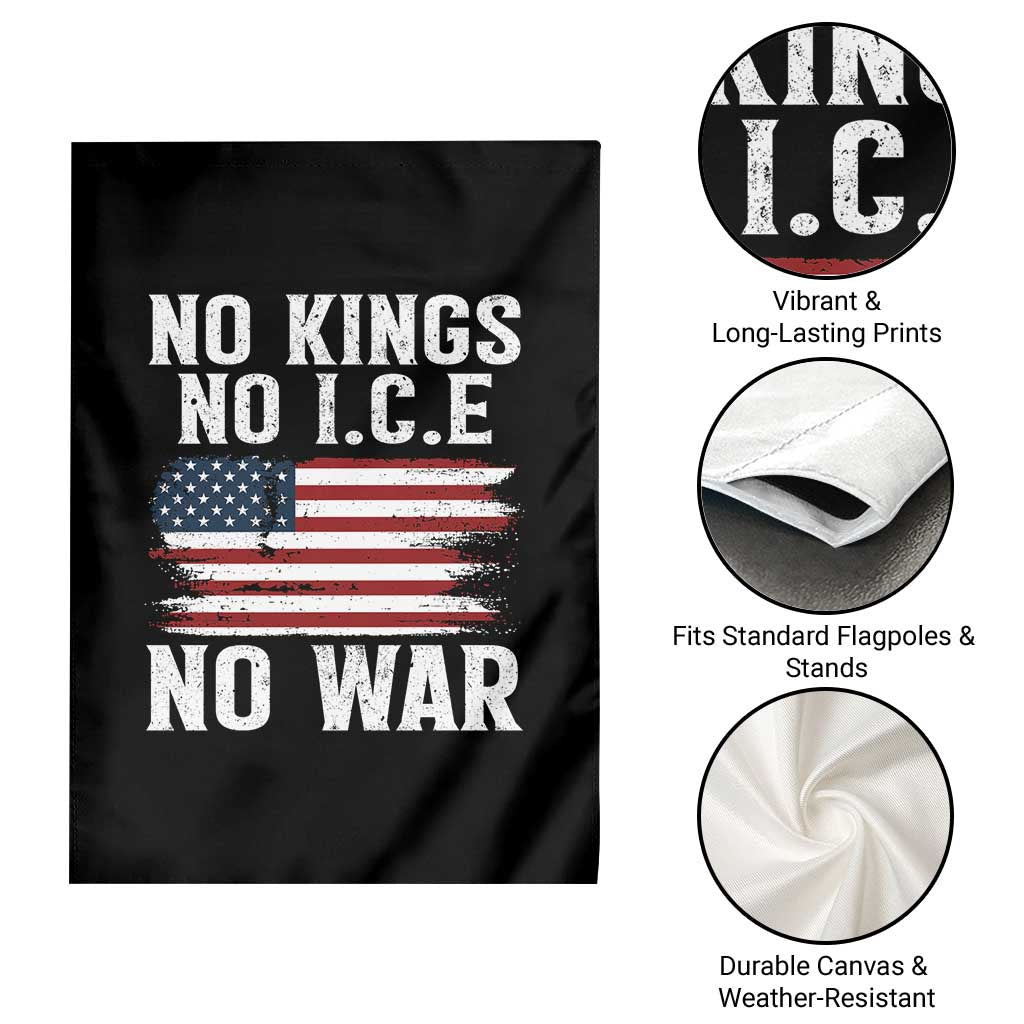 No Wars No Ice No Kings American Flag Garden Flag Patriotic Protest Anti War Human Rights