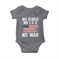 No Wars No Ice No Kings American Flag Baby Onesie Patriotic Protest Anti War Human Rights