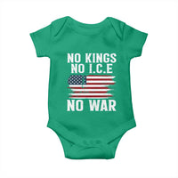 No Wars No Ice No Kings American Flag Baby Onesie Patriotic Protest Anti War Human Rights