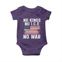 No Wars No Ice No Kings American Flag Baby Onesie Patriotic Protest Anti War Human Rights