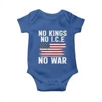 No Wars No Ice No Kings American Flag Baby Onesie Patriotic Protest Anti War Human Rights