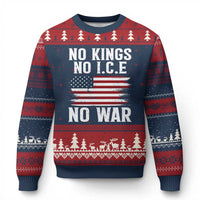 No Wars No Ice No Kings American Flag Ugly Christmas Sweater Patriotic Protest Anti War Human Rights