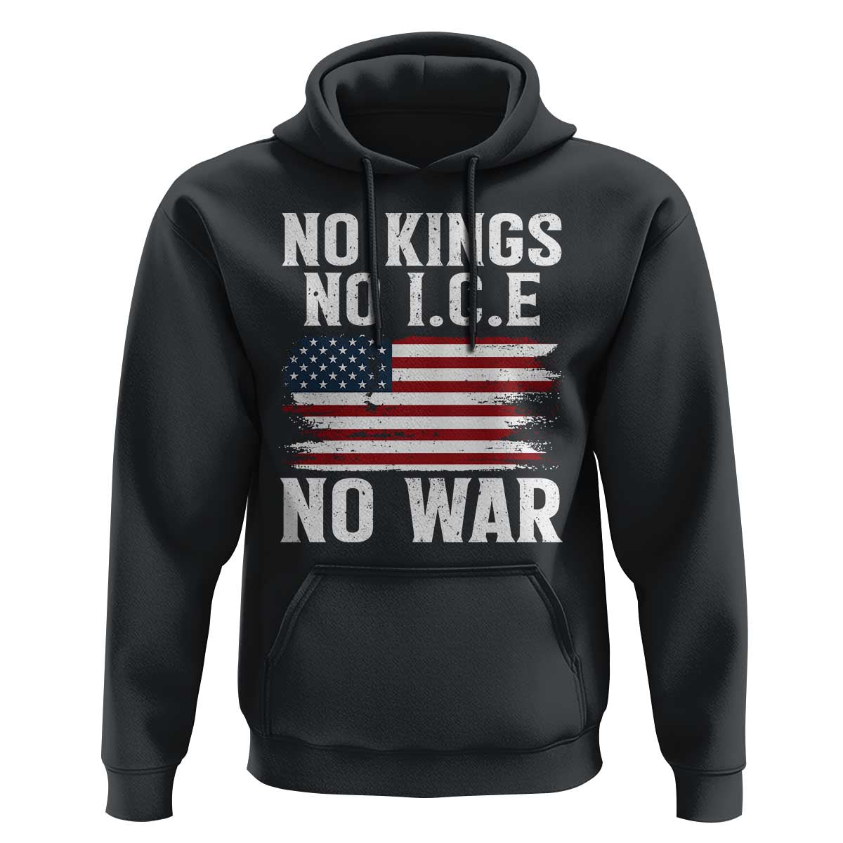 No Wars No Ice No Kings American Flag Hoodie Patriotic Protest Anti War Human Rights