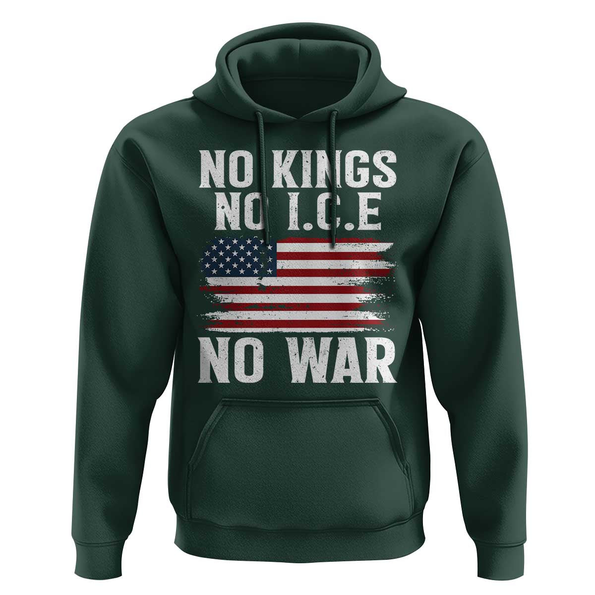 No Wars No Ice No Kings American Flag Hoodie Patriotic Protest Anti War Human Rights