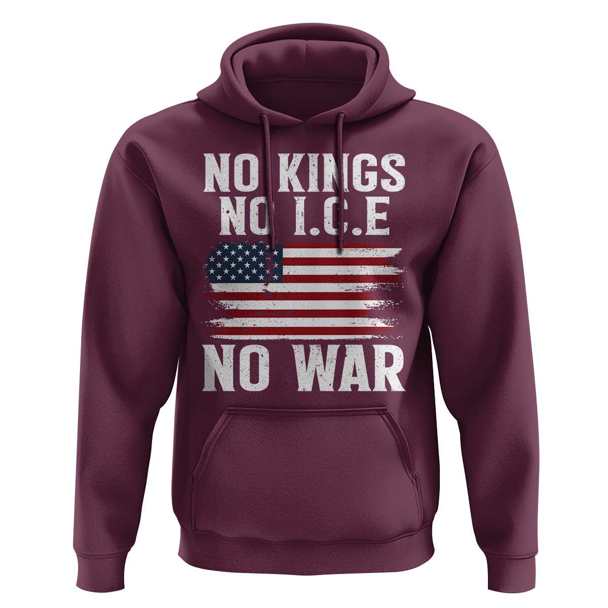 No Wars No Ice No Kings American Flag Hoodie Patriotic Protest Anti War Human Rights