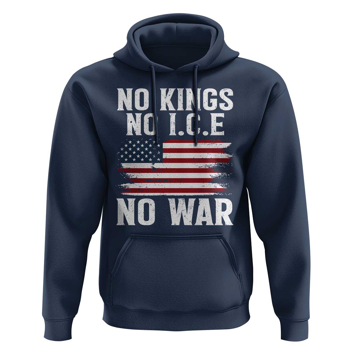 No Wars No Ice No Kings American Flag Hoodie Patriotic Protest Anti War Human Rights