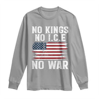No Wars No Ice No Kings American Flag Long Sleeve Shirt Patriotic Protest Anti War Human Rights