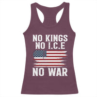 No Wars No Ice No Kings American Flag Racerback Tank Top Patriotic Protest Anti War Human Rights
