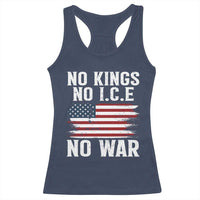 No Wars No Ice No Kings American Flag Racerback Tank Top Patriotic Protest Anti War Human Rights