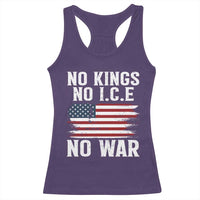 No Wars No Ice No Kings American Flag Racerback Tank Top Patriotic Protest Anti War Human Rights