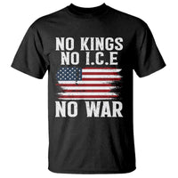 No Wars No Ice No Kings American Flag T Shirt Patriotic Protest Anti War Human Rights