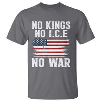 No Wars No Ice No Kings American Flag T Shirt Patriotic Protest Anti War Human Rights