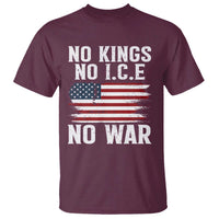 No Wars No Ice No Kings American Flag T Shirt Patriotic Protest Anti War Human Rights