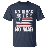 No Wars No Ice No Kings American Flag T Shirt Patriotic Protest Anti War Human Rights