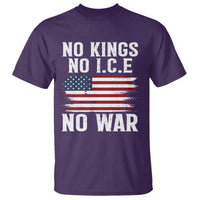 No Wars No Ice No Kings American Flag T Shirt Patriotic Protest Anti War Human Rights