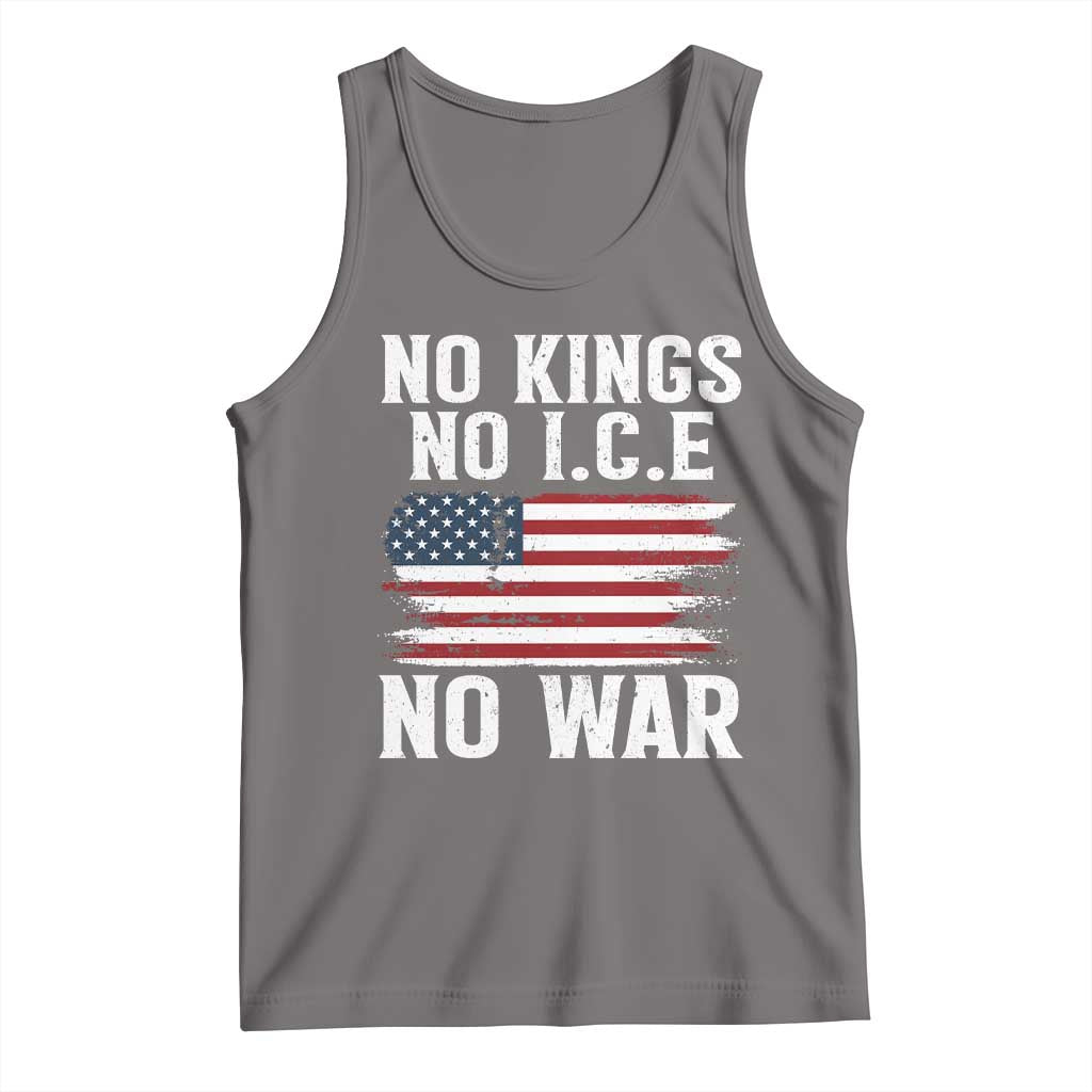 No Wars No Ice No Kings American Flag Tank Top Patriotic Protest Anti War Human Rights