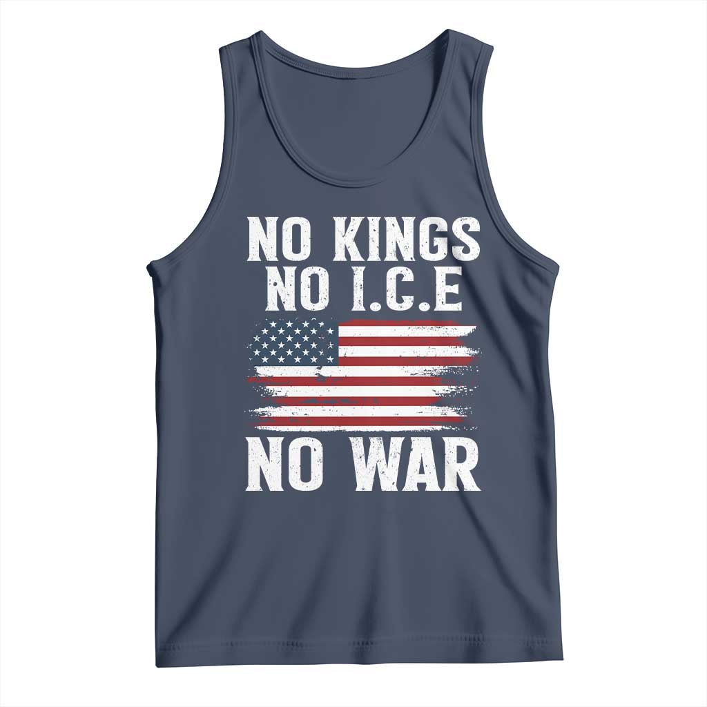 No Wars No Ice No Kings American Flag Tank Top Patriotic Protest Anti War Human Rights