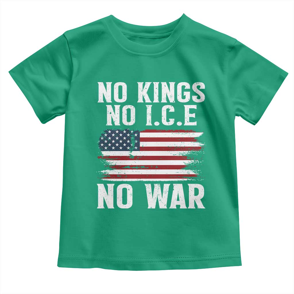 No Wars No Ice No Kings American Flag Toddler T Shirt Patriotic Protest Anti War Human Rights