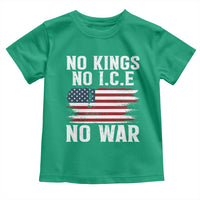 No Wars No Ice No Kings American Flag Toddler T Shirt Patriotic Protest Anti War Human Rights