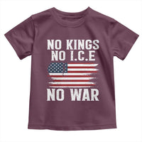 No Wars No Ice No Kings American Flag Toddler T Shirt Patriotic Protest Anti War Human Rights